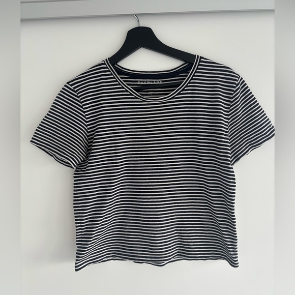 Everlane Tops - Everlane Navy and White Striped Short Sleeve Tee shirt